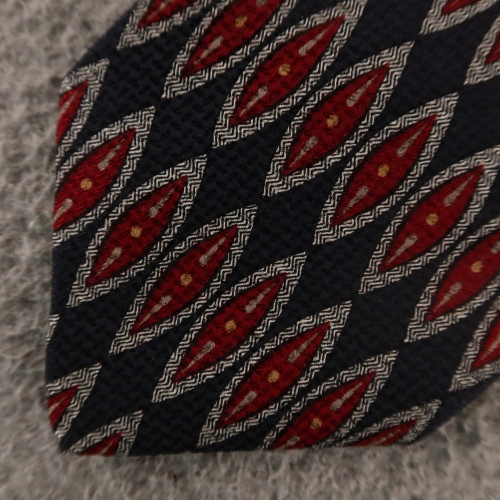 EMBASSY ROW Tie Blue Red Geometric 100% Silk USA 3.75"